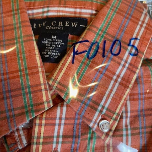 Ivy Crew Men's Button Down Shirt Orange Plaid Multicolor Size Medium - Picture 7 of 7